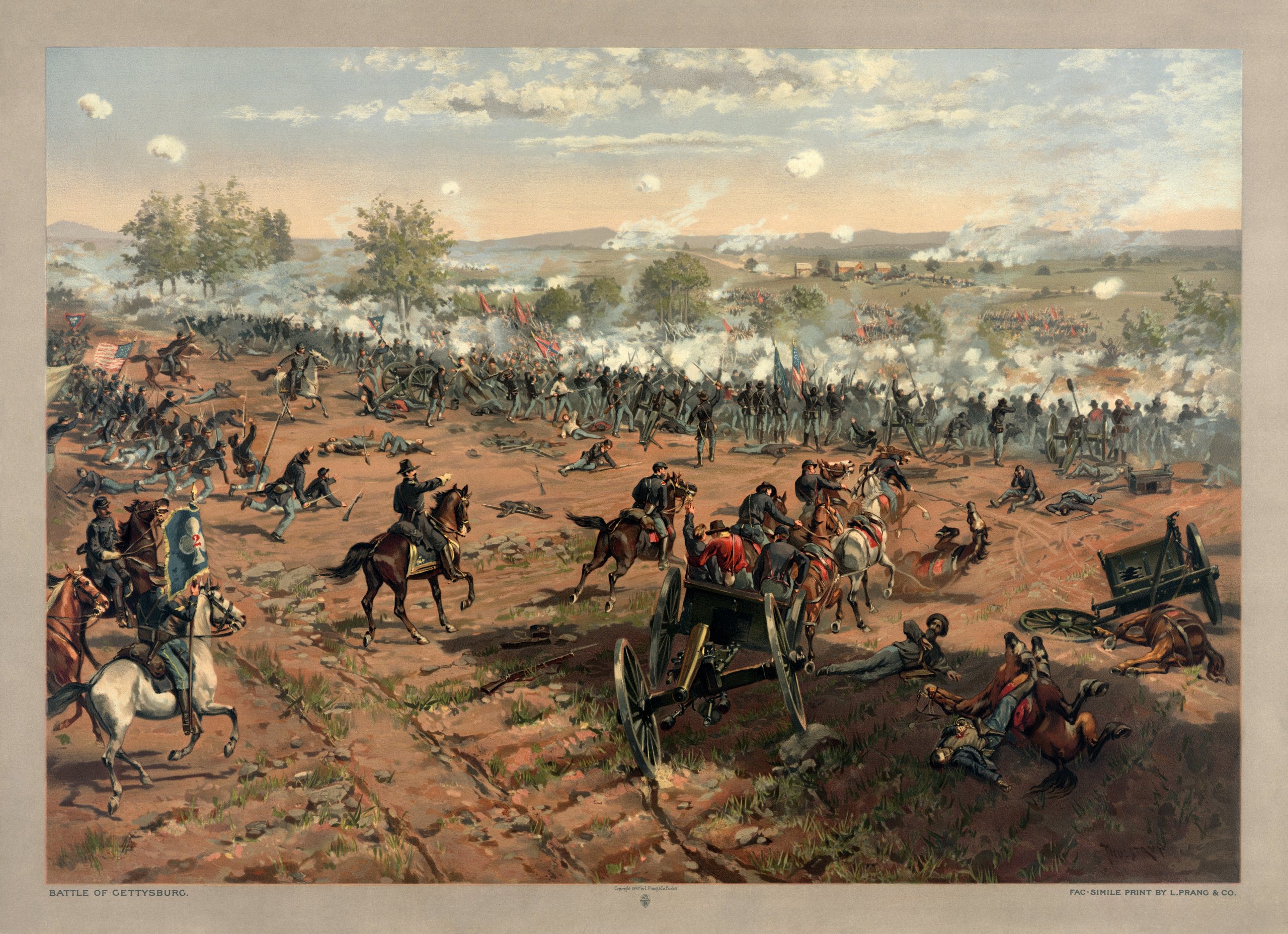 Figure 3 — Thure de Thulstrup's painting "Battle of Gettysburg" — dense ranks of Civil War infantry, artillery, and smoke. Napoleonic close-order assaults met rifle-musket fire that reached far beyond musket …