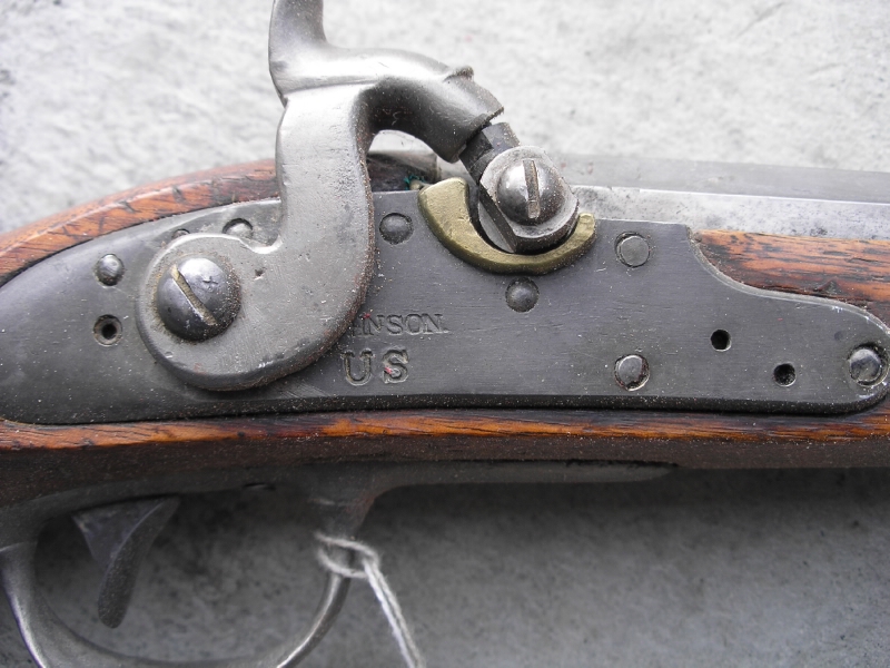 Figure 3 — A percussion lock on a converted US martial arm — note the hammer and nipple where a flintlock's cock, frizzen, and pan used to be. This is what a percussion blunderbuss really represents historica…