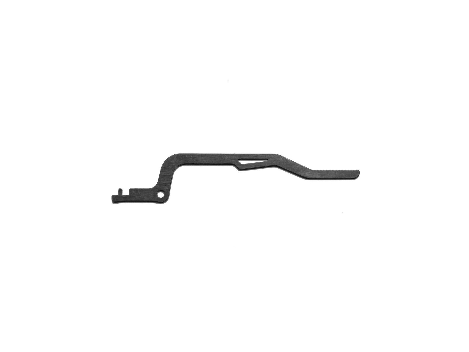Figure 7 — Flux's optional slide-drop release lever: a replacement brace-release lever with an extension that also bears on the P320's slide catch.