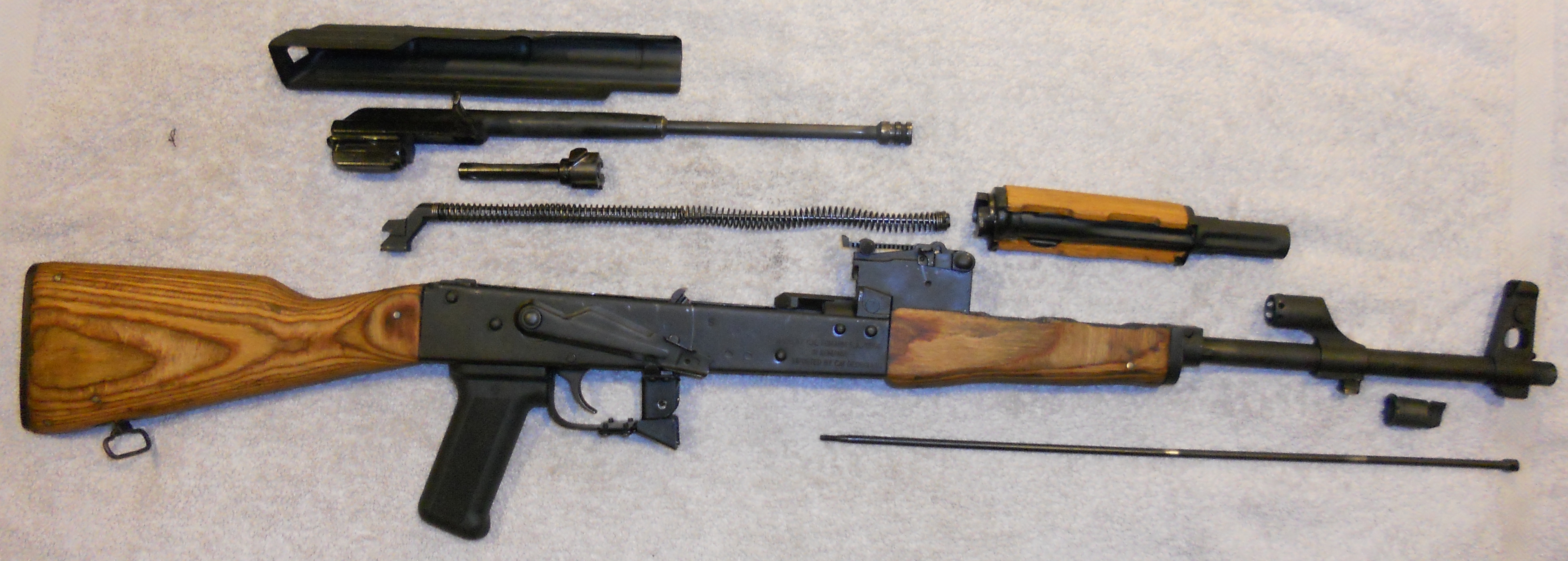 Figure 3 — An AK field-stripped to the groups a parts kit arrives in — everything but the receiver, which came in cut.