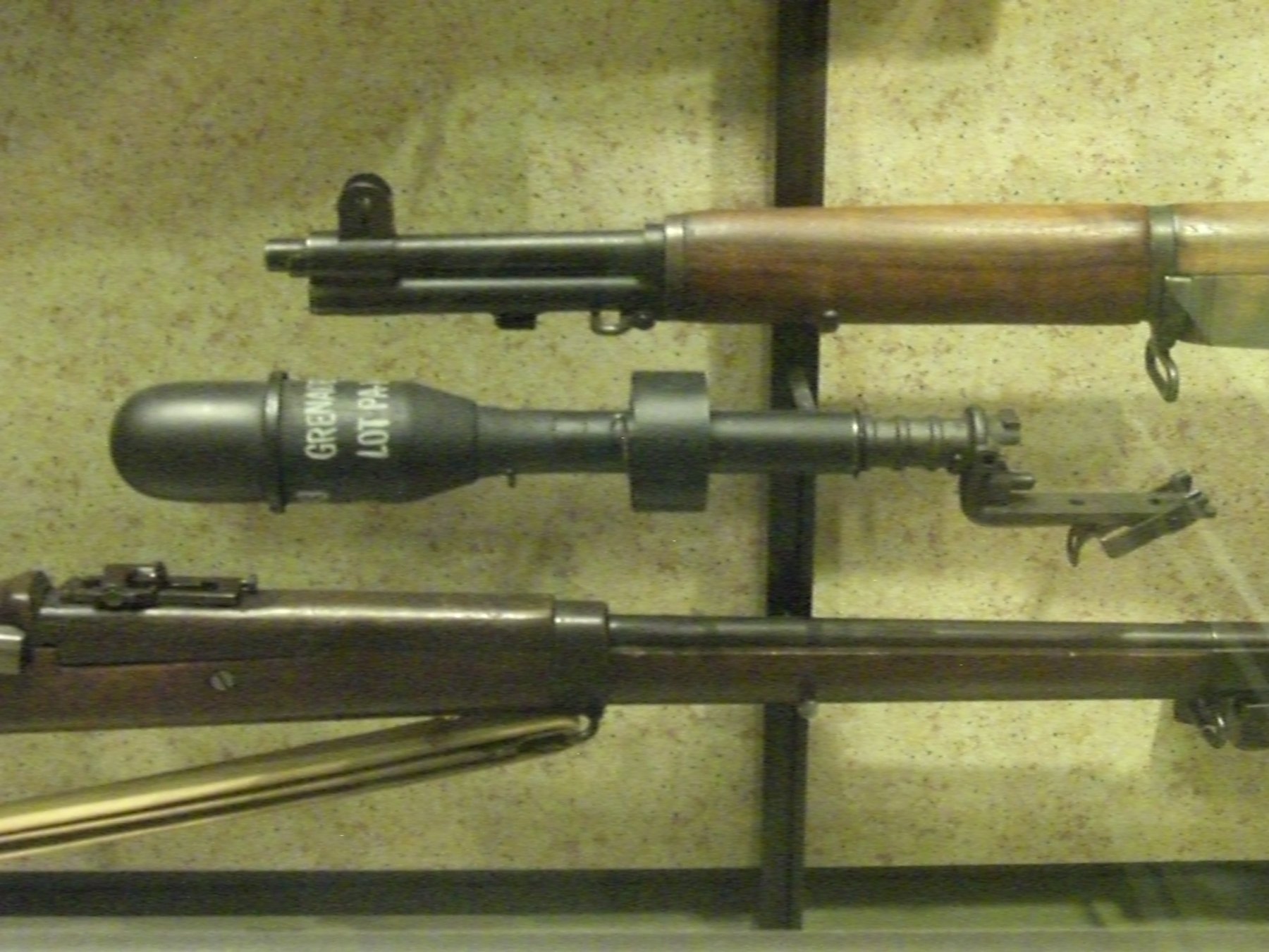 Figure 7 — An M7 grenade launcher and a rifle grenade at the National Firearms Museum. — Photograph: Amendola90, CC BY-SA 3.0, via Wikimedia Commons.