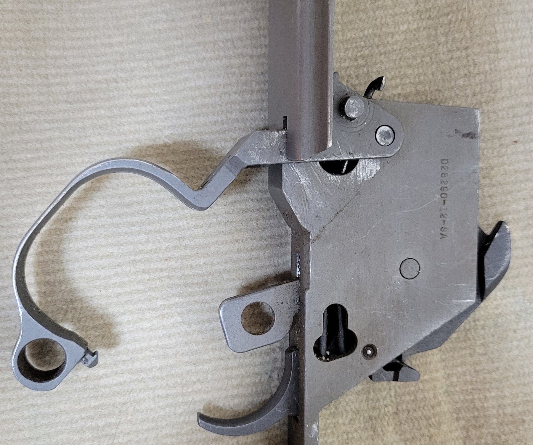Figure 5 — The trigger housing, right side, marked D28290-12-SA — a wartime Springfield trigger housing.