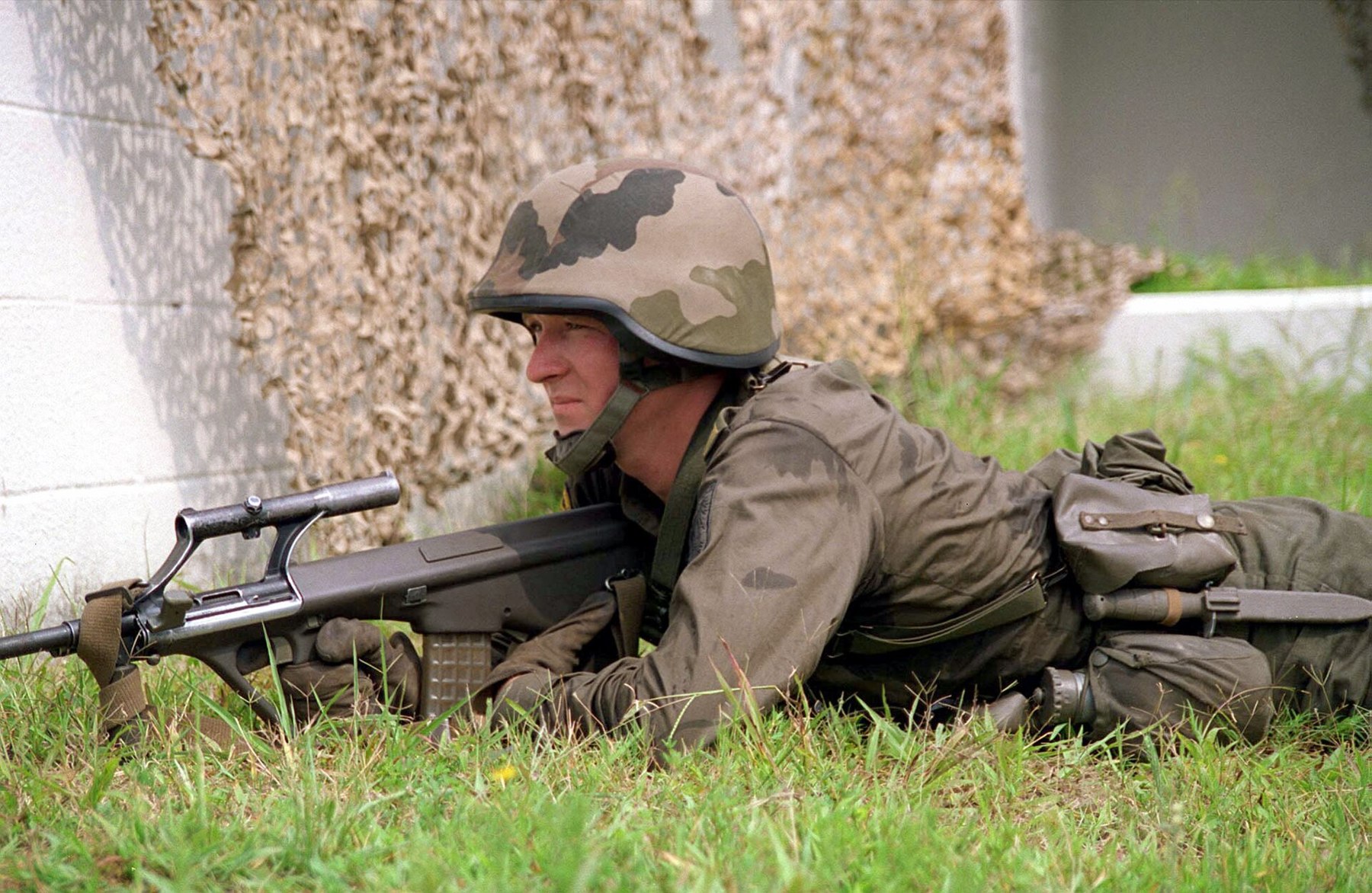Figure 5 — An Austrian soldier with an StG 77 during exercise Cooperative Osprey '96 at Camp Lejeune, North Carolina, in 1996. Photograph: Lance Cpl. R. L. Kugler Jr., US Marine Corps, public domain.
