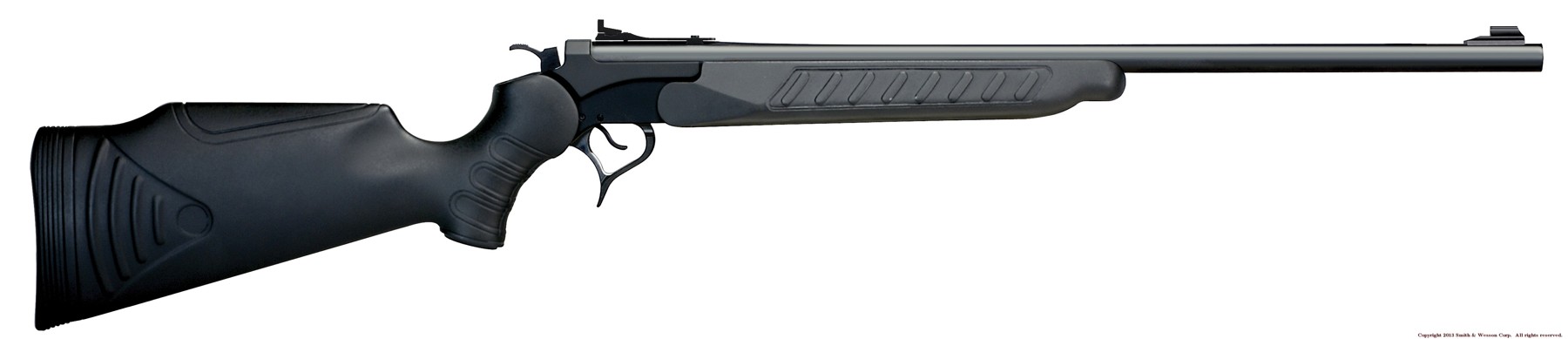 Figure 1 — The Thompson/Center HotShot in its black composite form, catalogue number 3400. The profile is the whole design brief in one picture: a Pro Hunter-style frame with an exposed hammer and a trigger g…
