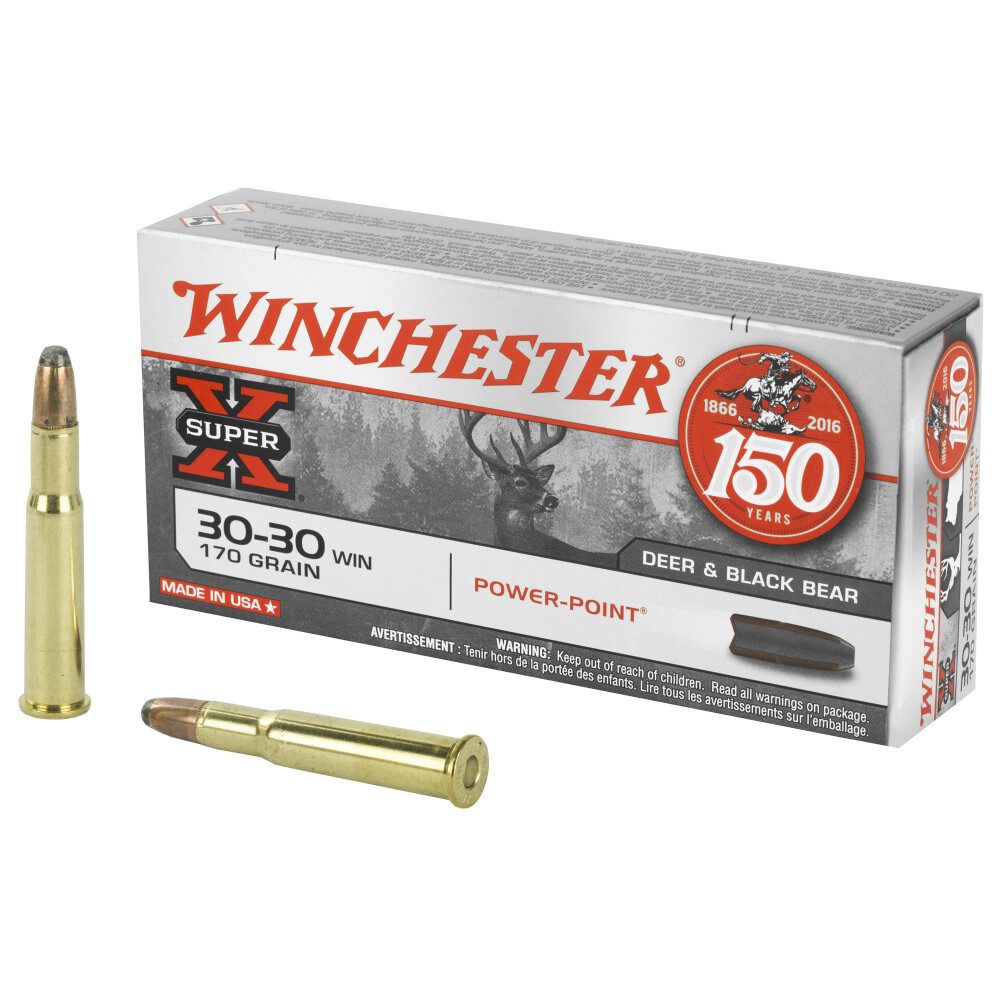 Figure 4 — A .30-30 Winchester, the archetypal rim-breeching cartridge. The rim standing proud of the body is the stop, and its front face is the surface headspace is measured to. Source: cheaperthandirt.com.