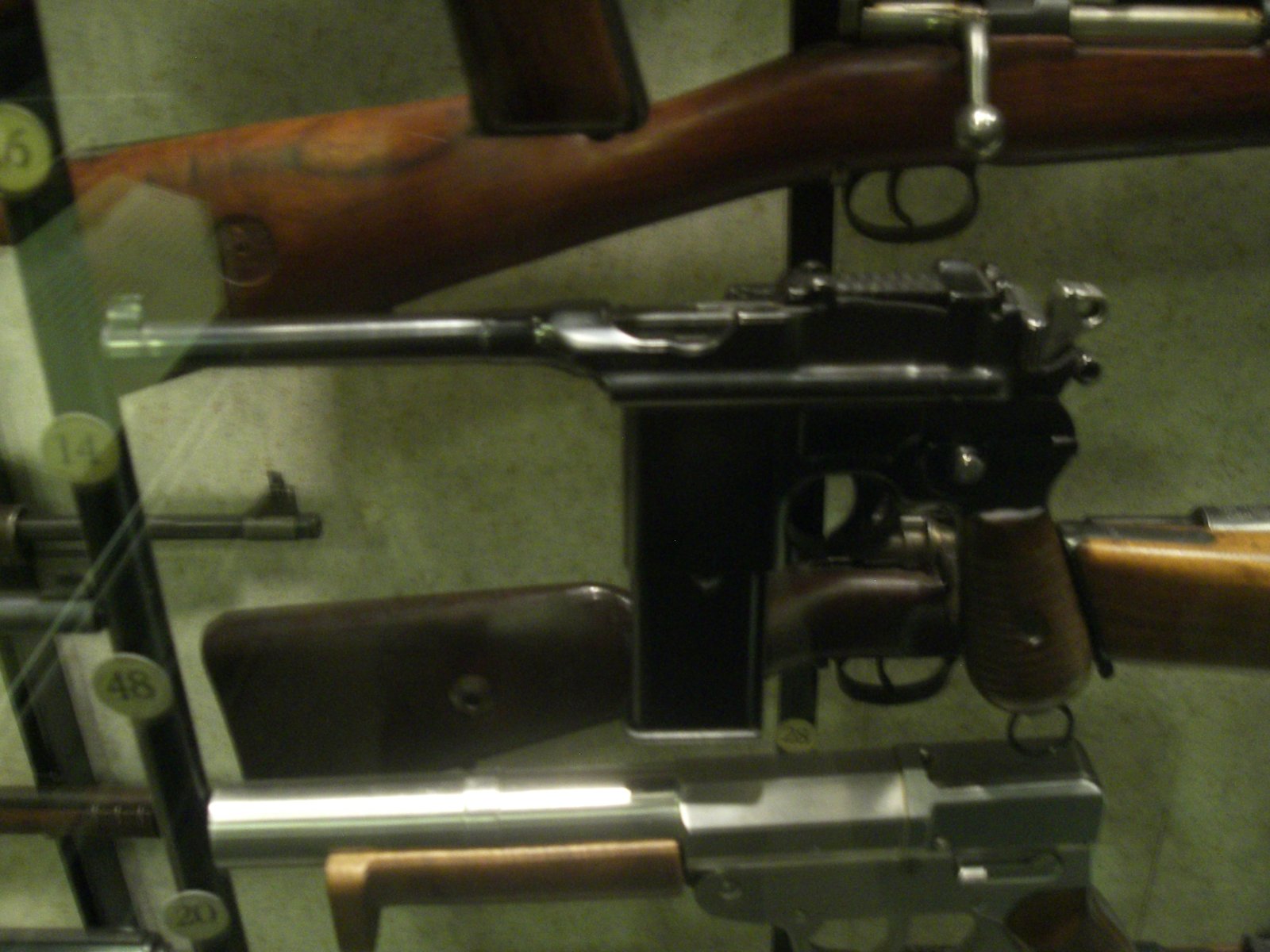 Figure 4.3 — A Mauser Schnellfeuer (select-fire C96) with its detachable stock — externally close to a semi-auto M30 apart from the fire-selector on the left rear of the frame. Shown for identifica…