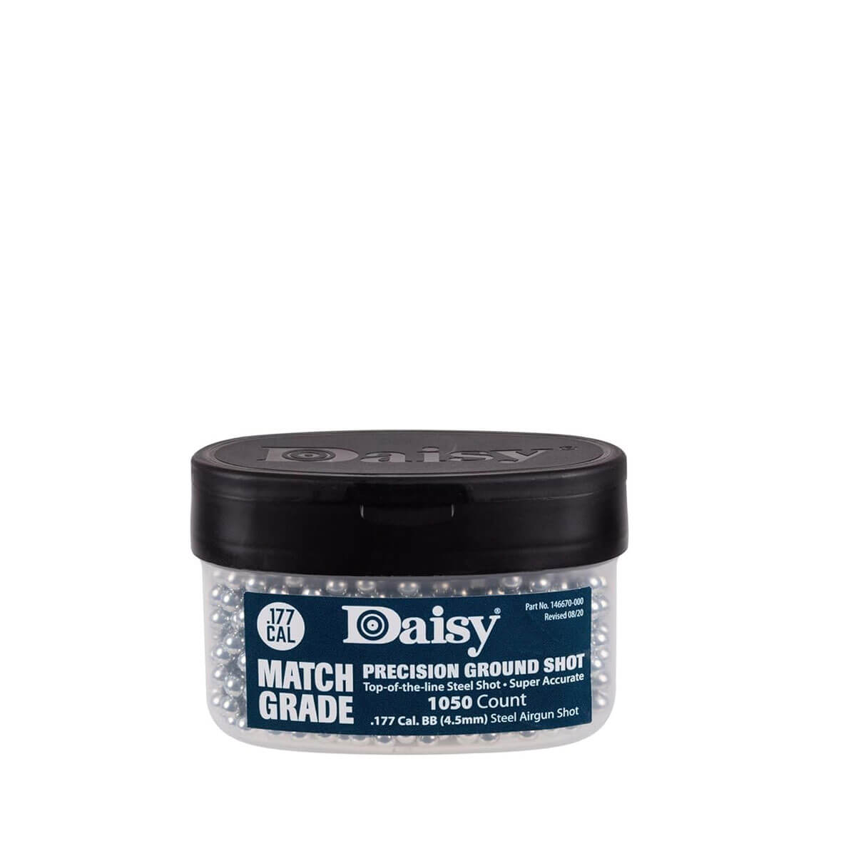 Figure 5 — Daisy Match Grade Precision Ground Shot, the ammunition the 499B's accuracy claim depends on, sold in 1050-count tins. Source: daisy.com.